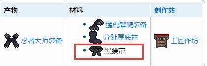 泰拉瑞亚黑腰带怎么合成 泰拉瑞亚黑腰带获得方法