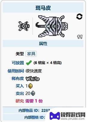 泰拉瑞亚斑马皮怎么放 泰拉瑞亚斑马皮能做什么