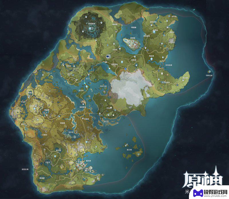 原神大陆全图 《原神》提瓦特大陆地图全貌怎么看