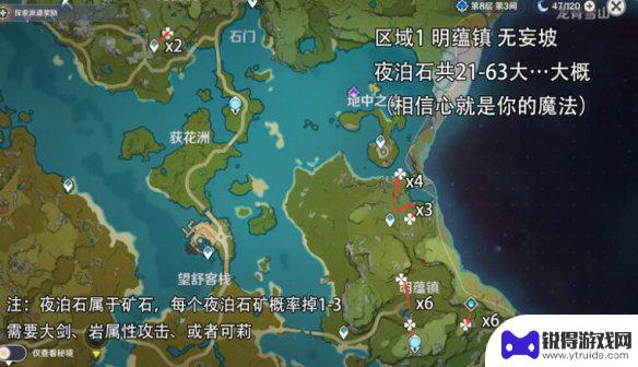 原神的夜泊石在哪里 《原神》夜泊石采集地图